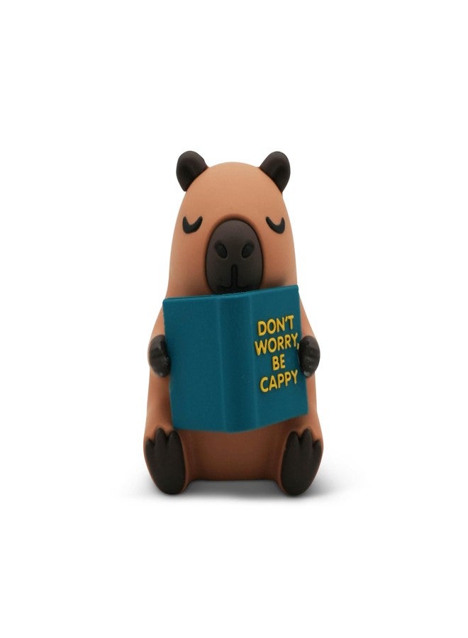 GOOFBALLS Little Readers - Cute Figurines for Bookshelves, Desks, Terrariums & Home Decor - Book-Loving Animal Statues - Capybara - Image 1